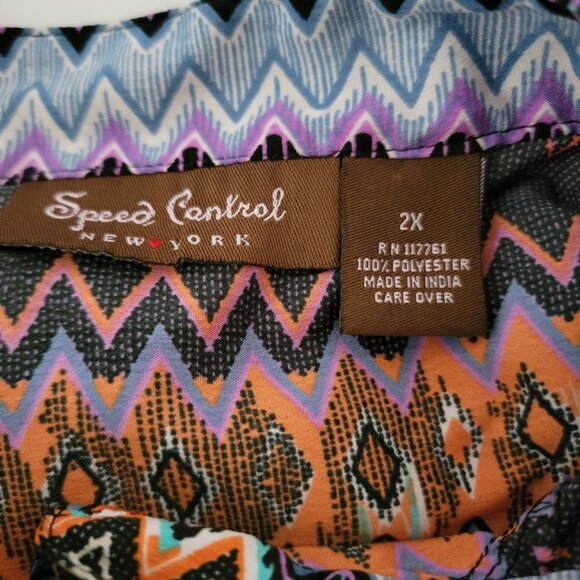 Speed Control New York Womens Dress Button Front Sz 2X Pockets Vacation Time Y2K - Picture 5 of 11